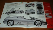 1996 Lamborghini Diablo Roadster VT Spec Sheet Brochure Info Poster 96 picture