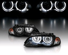 2000-2003 Dual Halo Xenon Projector Headlights Pair For BMW E46 3-Series Coupe picture