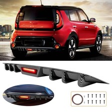 Carbon Style Rear Bumper Diffuser Lip Spoiler w/LED Light For Kia Soul 2010-2025 picture