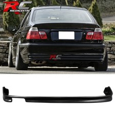 Fit 99-01 E46 4 Door Sedan Type-H Rear Bumper Lip Spoiler Unpainted Black PU picture