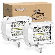 Nilight 2PCS 4Inch Triple Row LED Light Pods White Spot Flood Combo Lights picture