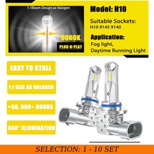 2-20X H10 9145 LED Fog Light Bulbs White 6000K High Power Daytime Runninng Lamp picture
