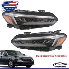 Right+Left For Honda Civic Sport/Touring 2022 2023 Headlights LED Black Housing picture