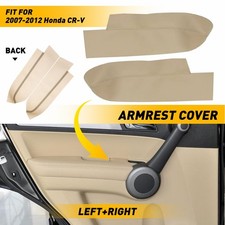 For 2007-2012 Honda CR-V CRV Leather Front Door Panels Cover Armrest Beige Tan picture
