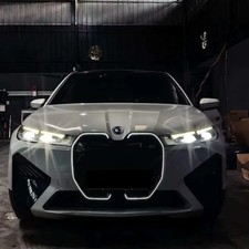 Gloss Black W/LED Front Bumper Kidney Grille frame replace Fits BMW iX 2022-2025 picture
