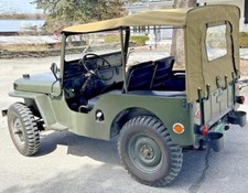 Summer Soft Top for Willys Jeep CJ2A,CJ3A,CJ3AB - Canvas OD Green,Brown,Grey picture