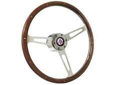 1965-67 Ford Mustang 6-Bolt Walnut Wood Shelby Steering Wheel Kit, Cobra GT500 picture
