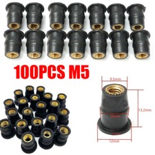 100PCS M5 Brass Nuts Metric Windscreen Fairing Rubber well Nuts Motorcycle-Bike` picture