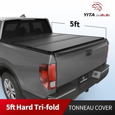 5FT Hard Tri-fold Tonneau Cover For 2017-26 Honda Ridgeline Truck Bed WaterProof picture