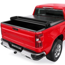 MOSTPLUS Quad Fold Soft Truck Bed Tonneau Cover Compatible for 2014-2019 Chevy,, picture
