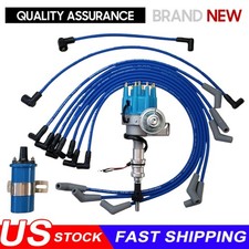 For SMALL BLOCK FORD 289-302 Small HEI Distributor + 45K Coil + SPARK PLUG WIRES picture