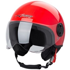 Motorcycle Open Face Demi Jet Helmet Motorbike Scooter Visor Red picture