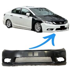 For 12-15 Honda Civic 4Dr JDM ASIA OE FRONT BUMPER COVER Set Unpainted picture