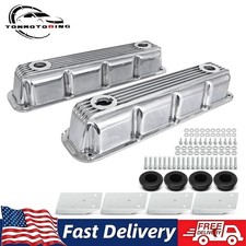 Polished Finned Alum Valve Cover for 1992Up Chrysler Dodge 5.2 5.9 Magnum V8 US picture