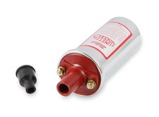 Mallory 29219 Street Performance Ignition Coil Chrome Canister Red Top picture