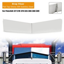 Flat Top Silvery Drop Visor For Peterbilt 377 378 379 335 386 388 389 picture