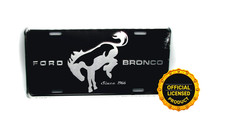 Licensed FORD BRONCO BLACK BACKGROUND EMBOSSED METAL CAR NOVELTY LICENSE PLATE picture