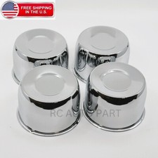 4 Short Chrome Center Caps For Push Through 4.25