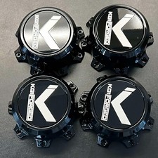 FLOATING KG1 Black Aluminum Center Caps - 8 Lug (Set of 4) picture