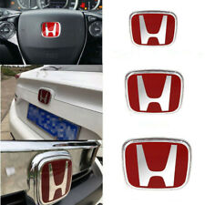 3PCS Red H Emblem Front Rear Steering Badge Fit 2016-2021 CIVIC HATCHBACK Sedan picture