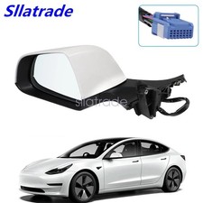White Left Driver Side Mirror Heated Power Fold Fits Tesla Model 3 2017-2023 picture