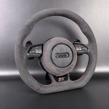 Audi A3 S3 RS3 8V Alcantara Flat Bottom Steering Wheel Paddle Shift RS Style picture