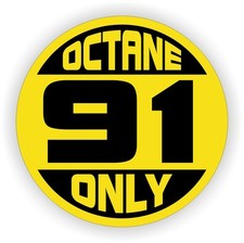 91 OCTANE ONLY Fuel Door Vinyl Sticker | Gasoline Gas Pump Decal Label Premium picture