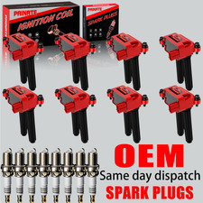 8X OEM High Performance Ignition Coil & 16X Spark Plug For Dodge Jeep Ram UF504 picture