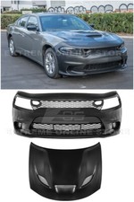For 15-Up Dodge Charger | SRT Hellcat Style Conversion Front Bumper Cover & Hood picture