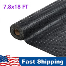 7.8 x 18 ft Garage Floor Mat, Flooring Roll Diamond Plate PVC Rubber Trailer Mat picture