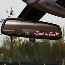 1PC Pink Trust In God Car Side Rear View Mirror Auto Decal Truck Window Sticker picture