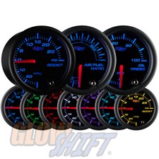 GlowShift 52mm Black 7 Color Boost & Oil Pressure & Air Fuel Ratio - 3 Gauge Set picture