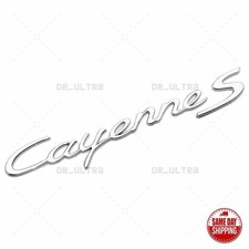 Chrome Look Cayenne S Letters Rear Badge Emblem Deck lid 958-559-675-01 picture
