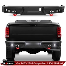 Steel Rear Bumper With Sensor Holes &LED Light For 2010-2018 Dodge Ram 2500 3500 picture