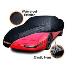 Custom Full Car Cover Outdoor Waterproof for Chevy Corvette C4 1984-1996 Black picture