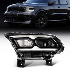 Driver Left Side LED Headlight w/Bulb For 2021-2024 Dodge Durango Black picture