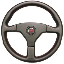 MOMO GHIBLI 3 355mm Fat Grip Black Leather Red Steering Wheel Civic NSX JDM NA picture