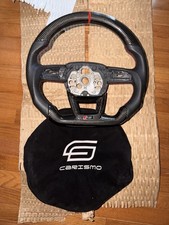 Carismo Designs Leather And Carbon Fiber Flat-bottom Steering Wheel picture