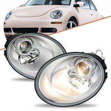 BRYGHT Chrome Projector Headlights Set For 2006-2010 Volkswagen Beetle w/Halogen picture