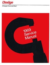 1969 Dodge Dart Coronet Charger Service Shop Manual Paperback Reprint picture