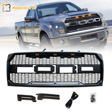 Raptor Style Front Bumper Grille ABS Hood Grill for 2009-2014 Ford F150 w/ LEDs picture