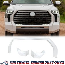 Ice Cap White For Toyota Tundra 2022-2024 Front Bumper Grille Trim Molding Cover picture