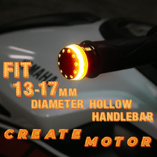 Motorcycle LED Bar End Lights | Amber Turn Signal Indicators | Black Finish picture