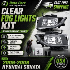 Fits 2006-2008 Hyundai Sonata Clear Fog Lights Driving Bumper Lamps Pair+Switch picture