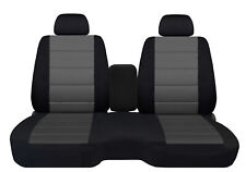 Two tone seat covers Fits 1985 to 1992 Toyota Pickup 50/50 Seat Black Charcoal picture
