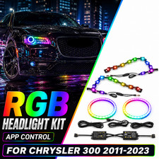 For Chrysler 300 11-23 Headlight Kit RGB LED DRL Boards Halo Rings Dynamic lamp picture