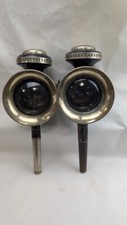 EARLY PAIR Vintage CARRIAGE Automobile OLD Buggy Hearse Lamps Marked Tresno picture