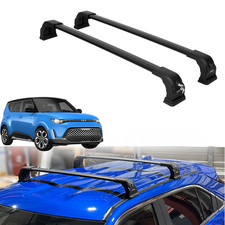 220lb Roof Rack Crossbars for Kia Soul 2020-2026 Fits Fixed Points Roofs - Black picture