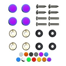 Custom Logo License Plate Frame Screw Caps Covers Bolts Hardware Kit Universal picture