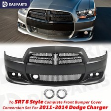 SRT8 Style Bumper Cover Upper Lower Grille Kit w/ACC For 2008-2014 Dodge Charger picture